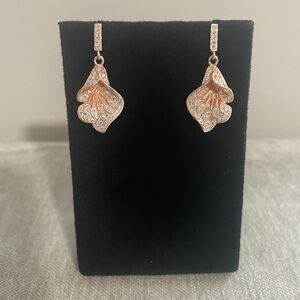 Elegant Rose Gold CZ Earrings